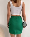 BİÇOMİ Körüklü cep etek yeşil s24904