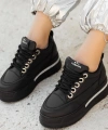 BİÇOMİ Lulu Siyah Cilt Bağcıklı Spor Ayakkabı