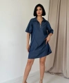 Biçomi Mavi Tencel Kuplu Elbise