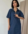 Biçomi Mavi Tencel Kuplu Elbise