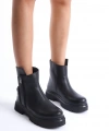 BİÇOMİ Menta Siyah Cilt Fermuar Aksesuarlı Bot