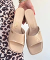 BİÇOMİ Miyon Bej Rugan Topuklu Terlik
