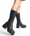 BİÇOMİ Moki Siyah Cilt Topuklu Çizme