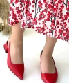 BİÇOMİ Morji Kırmızı Cilt Topuklu Ayakkabı