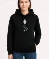 Biçomi Nihilist Penguen Temalı Oversize Kapüşonlu Sweatshirt - Siyah