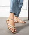 BİÇOMİ Nordi Bej Cilt Kemerli Sandalet