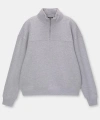Biçomi Oversize Yarım Farmuarlı Yakalı Basic SweatShirt - Gri