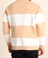 Biçomi Parçalı Bisiklet Yaka Baskılı SweatShirt - Bej