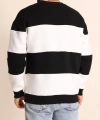 Biçomi Parçalı Bisiklet Yaka Baskılı SweatShirt - Siyah