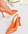 BİÇOMİ Pıert Turuncu Cilt Topuklu Ayakkabı