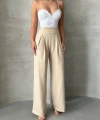 BİÇOMİ Pileli keten pantolon s255046