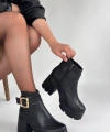 BİÇOMİ Pinma Siyah Cilt Topuklu Bot