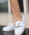 BİÇOMİ Riwan Beyaz Cilt Babet Ayakkabı