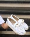 BİÇOMİ Riwan Beyaz Cilt Babet Ayakkabı