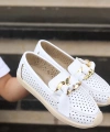 BİÇOMİ Riwan Beyaz Cilt Babet Ayakkabı