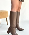 BİÇOMİ Roksa Acı Kahvei Cilt Topuklu Çizme