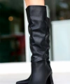BİÇOMİ Roksa Siyah Cilt Topuklu Çizme