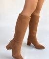 BİÇOMİ Roksa Taba Süet Topuklu Çizme
