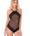 Bicomi Siyah File-Tül Bodysuit Gecelik 8126