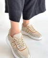 BİÇOMİ Tanwe Bej Cilt Bağcıklı Spor Ayakkabı
