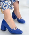 BİÇOMİ Tino Mavi Cilt Topuklu Ayakkabı
