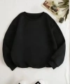 Biçomi Üç İplik Biskilet Yaka Basic SweatShirt - Siyah