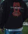 Biçomi Üç İplik Kapüşonlu Baskılı Oversize SweatShirt- Siyah