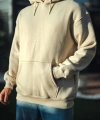 Biçomi Üç İplik Penye Kapşonlu Basic SweatShirt - Bej