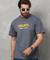 Biçomi Unisex Basic Bisiklet Yaka Oversize T-Shirt - Füme