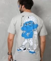 Biçomi Unisex Basic Bisiklet Yaka Oversize T-Shirt - Gri