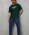 Biçomi Unisex Basic Bisiklet Yaka Oversize T-Shirt - Yeşil