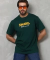 Biçomi Unisex Basic Bisiklet Yaka Oversize T-Shirt - Yeşil