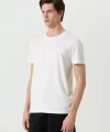 Biçomi Unisex Basic Bisiklet Yaka Regular T-Shirt - Beyaz