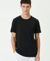 Biçomi Unisex Basic Bisiklet Yaka Regular T-Shirt - Siyah