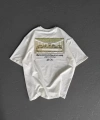 Biçomi Unisex Baskılı Oversize T-Shirt - Beyaz