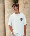 Biçomi Unisex Baskılı Oversize T-Shirt - Beyaz