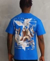 Biçomi Unisex Baskılı Oversize T-Shirt - Mavi