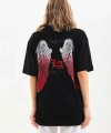 Biçomi Unisex Baskılı Oversize T-Shirt - Siyah