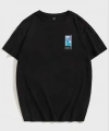 Biçomi Unisex Baskılı Oversize T-Shirt - Siyah