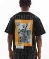 Biçomi Unisex Baskılı Oversize T-Shirt - Siyah