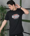 Biçomi Unisex Baskılı Oversize T-Shirt - Siyah