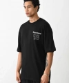 Biçomi Unisex Baskılı Oversize T-Shirt - Siyah