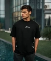 Biçomi Unisex Baskılı Oversize T-Shirt - Siyah