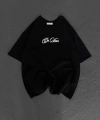 Biçomi Unisex Baskılı Oversize T-Shirt - Siyah