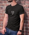 Biçomi Unisex Bisiklet Yaka Baskılı Oversize T-Shirt - Siyah