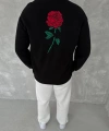 Biçomi Unisex Bisiklet Yaka Ön Ve Arka Baskılı SweatShirt - Siyah