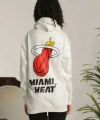 Biçomi Unisex Kapşonlu Baskılı Sweetshirt - Beyaz