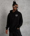 Biçomi Unisex Kapşonlu Baskılı Sweetshirt - Siyah