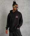 Biçomi Unisex Kapşonlu Baskılı Sweetshirt - Siyah