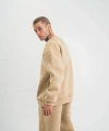 Biçomi Uzun Kol Bisiklet Yaka Basic SweatShirt - Bej